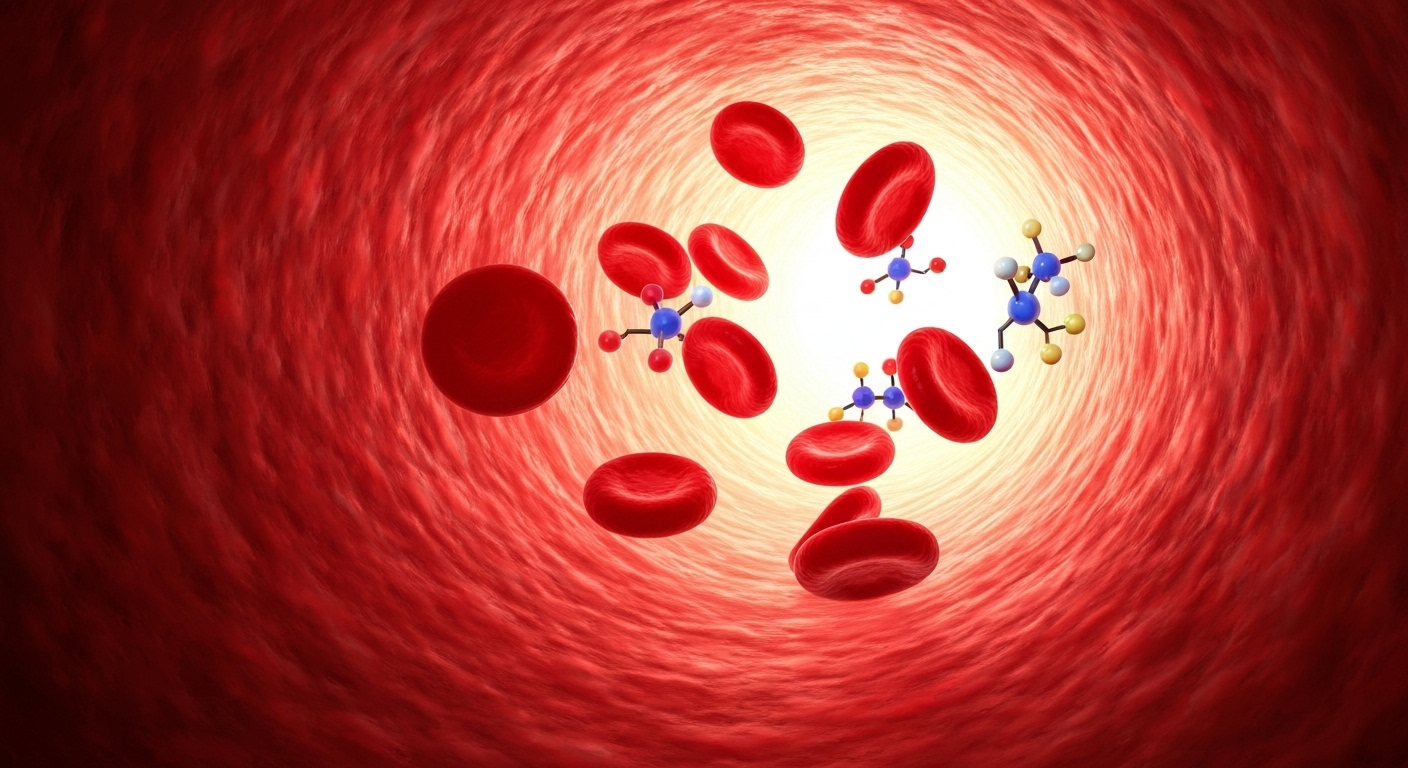 Blood vessel with red blood cells