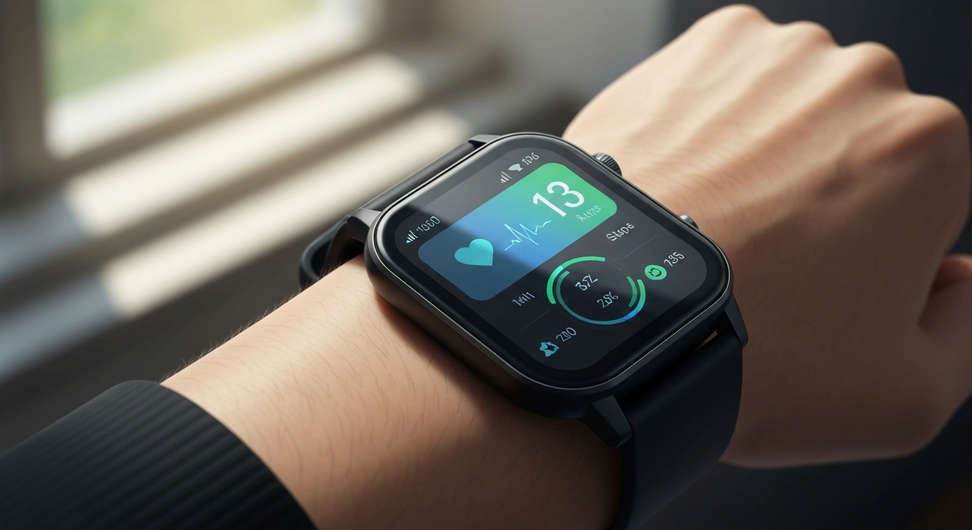 smartwatch showing health metrics